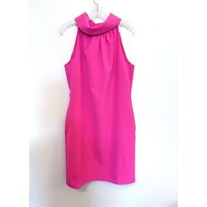 STS Sail to Sable Neon Pink Button Back Sleeveless Dress Size Medium